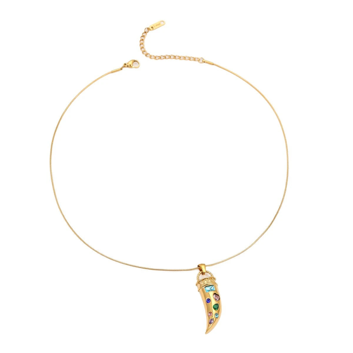 Crystal Pendant Statement Necklace – 18K PVD Gold Plated