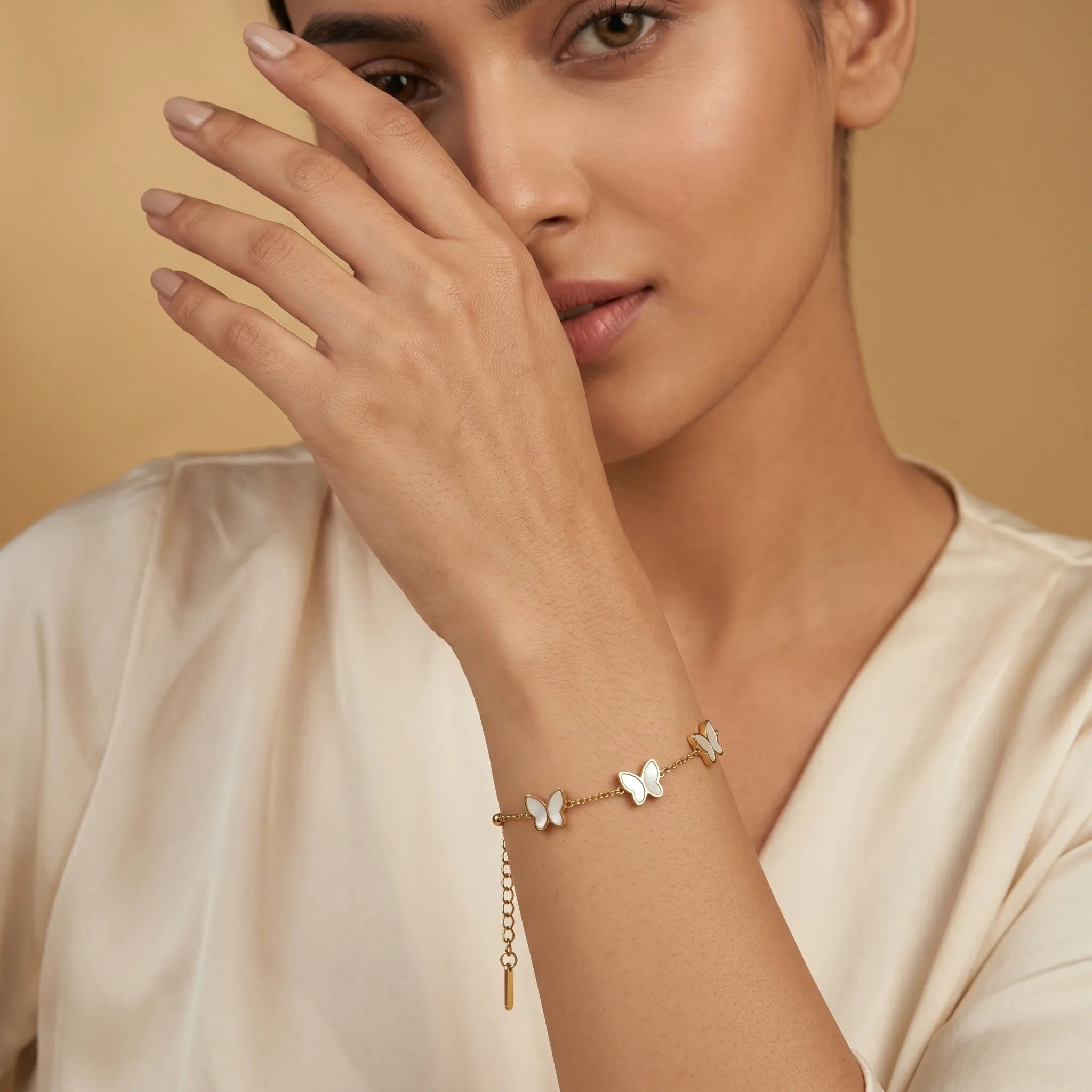 Pearl Butterfly Bracelet – 18K Gold Plated