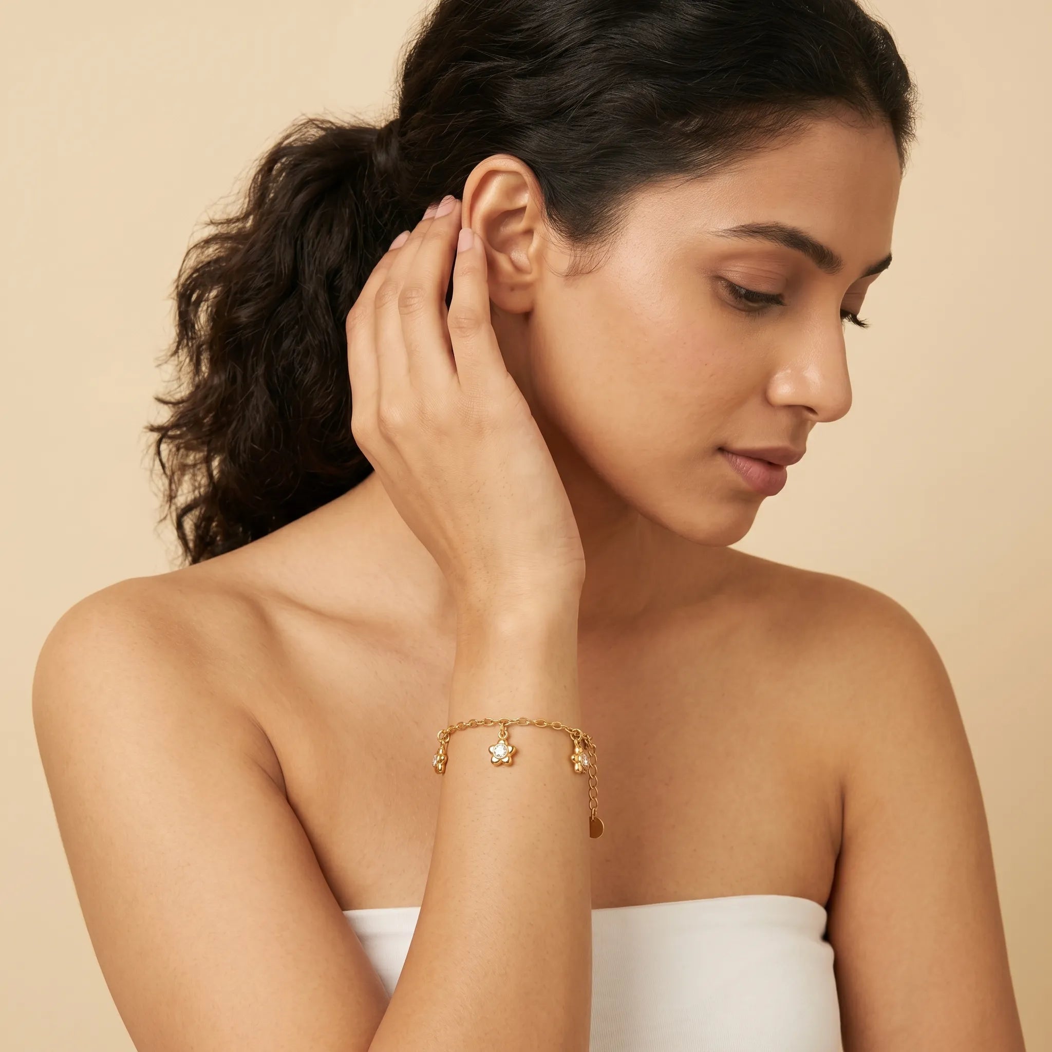 Bloom Crystal Bracelet – 18K Gold Plated