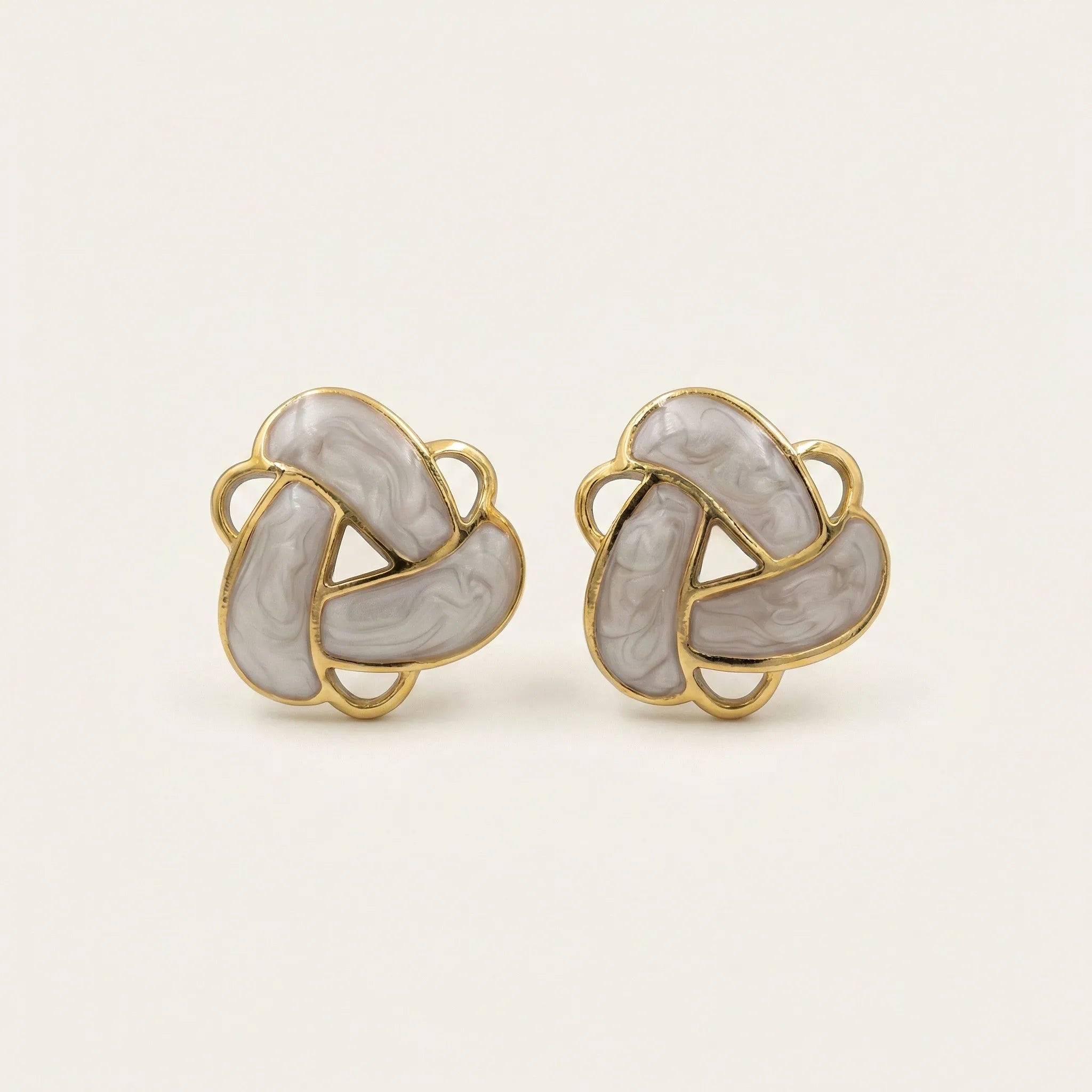 Pearl Knot Studs – 18K Gold Plated