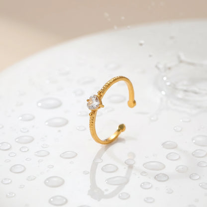 Amara Heart Beaded Adjustable Ring – 18K PVD Gold Plated