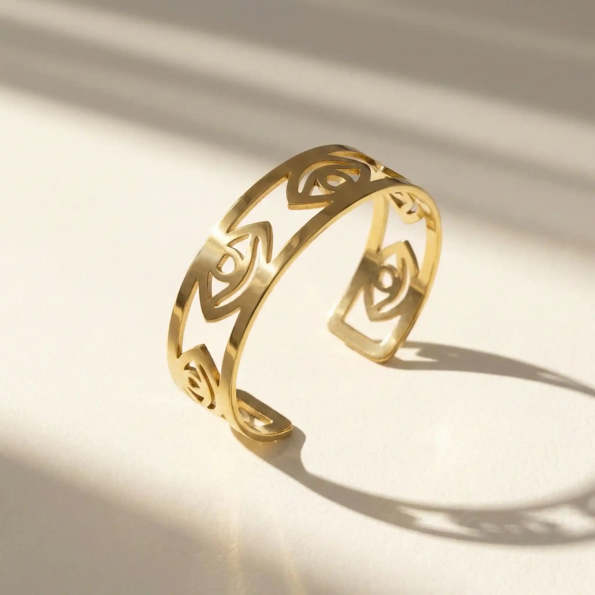 Mystic Eye Open Cuff – 18K Gold Plated