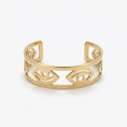 Mystic Eye Open Cuff – 18K Gold Plated
