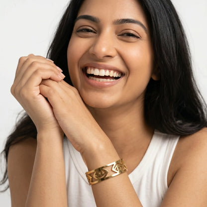 Mystic Eye Open Cuff – 18K Gold Plated