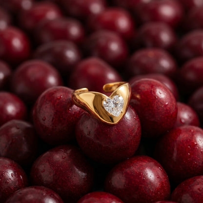 Baguette Crystal Pearl Bypass Ring – 18K PVD Gold Plated