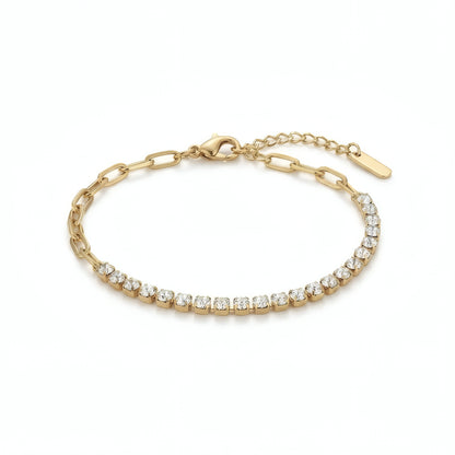 Crystal Link Hybrid Bracelet – 18K Gold Plated