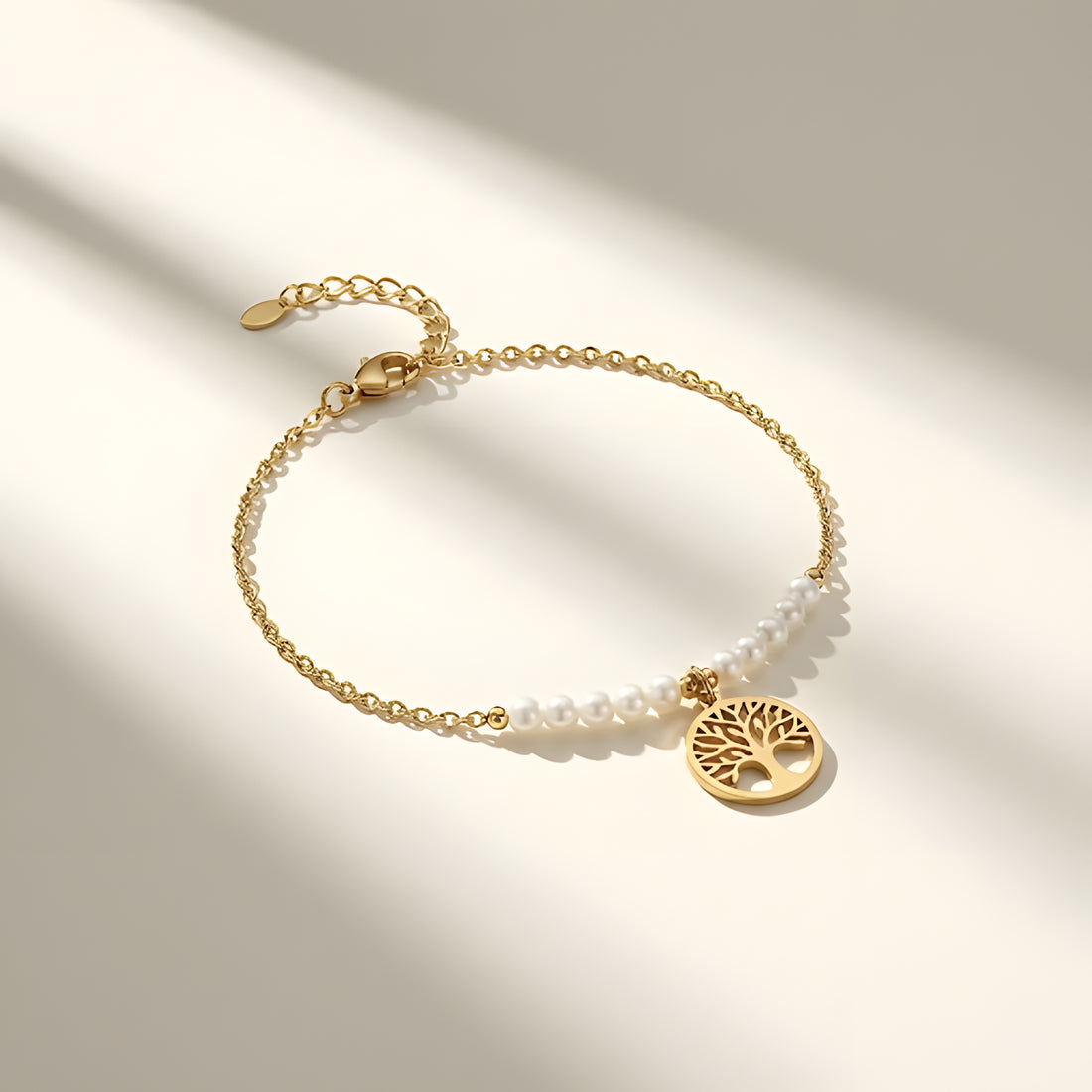 Tree of Life Pearl Bracelet – 18K Gold Plated