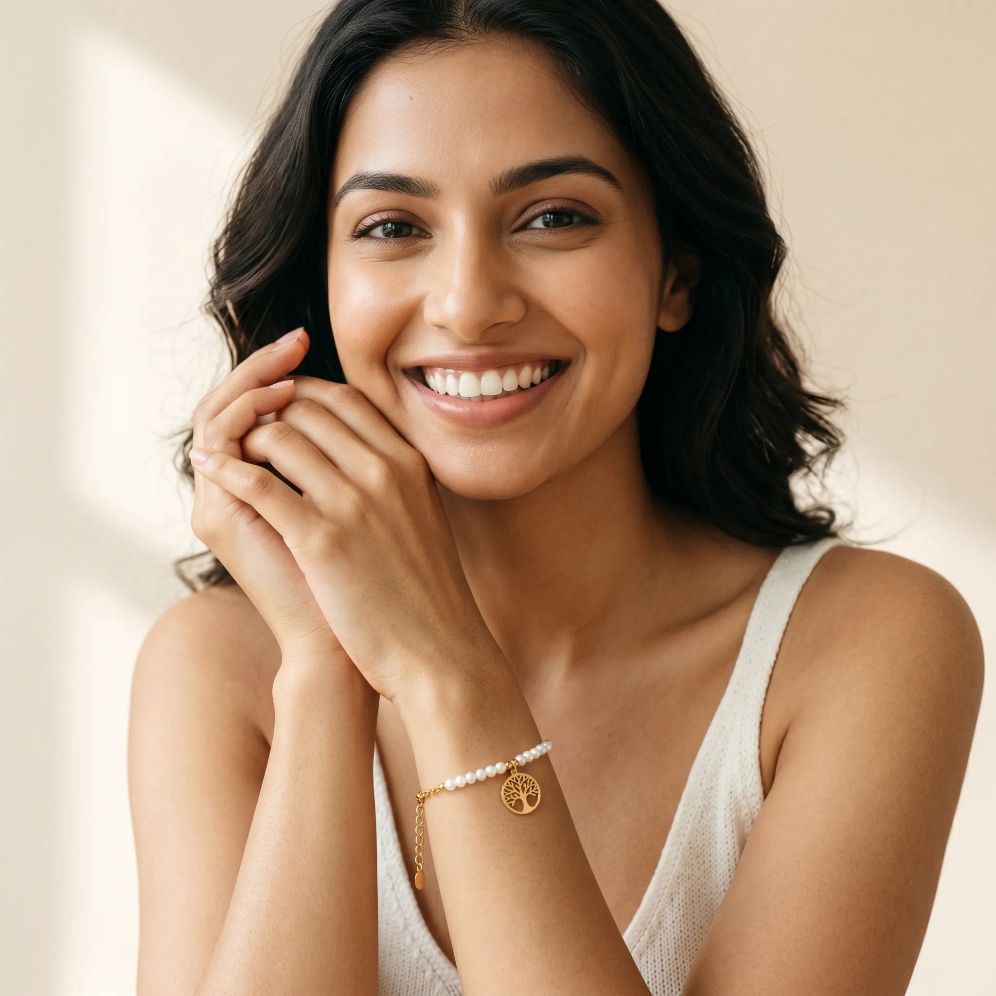 Tree of Life Pearl Bracelet – 18K Gold Plated