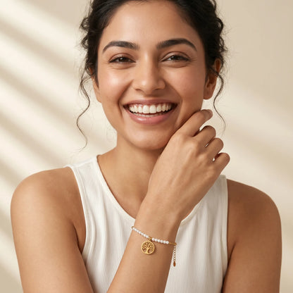 Tree of Life Pearl Bracelet – 18K Gold Plated