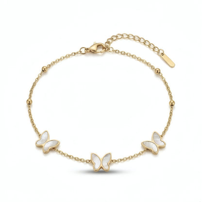 Pearl Butterfly Bracelet – 18K Gold Plated