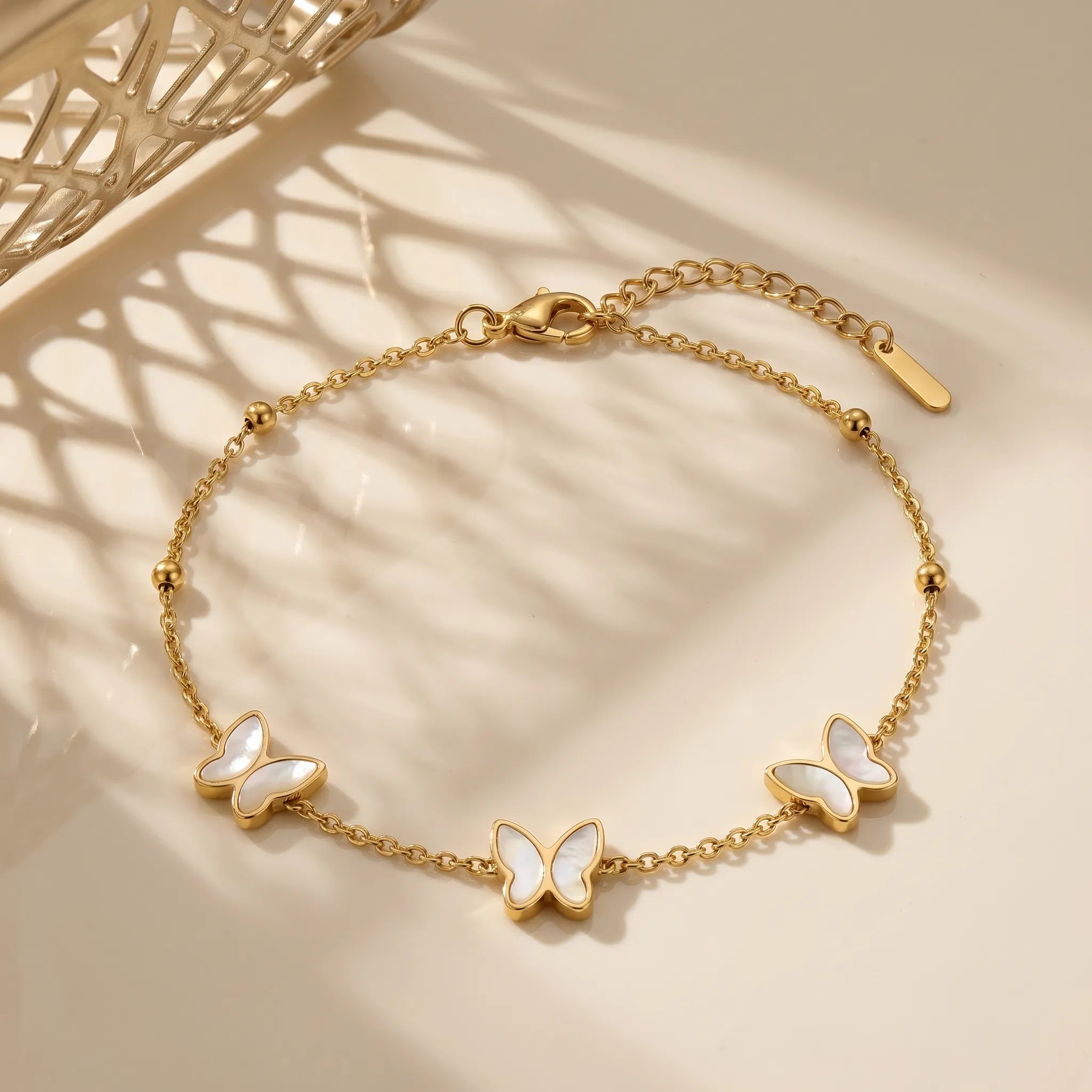 Pearl Butterfly Bracelet – 18K Gold Plated