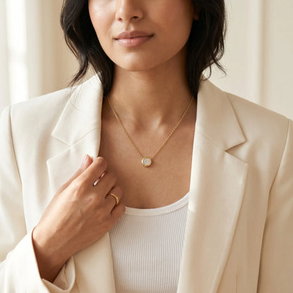Aura Solitaire Necklace – 18K Gold Plated