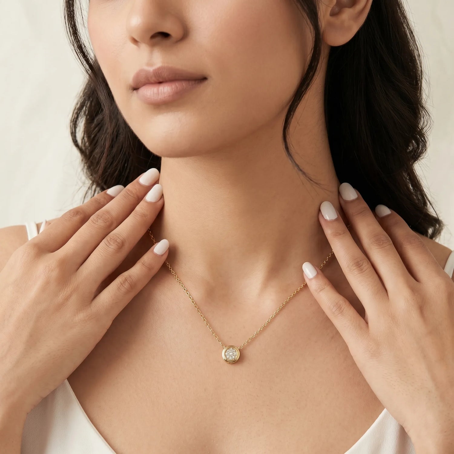 Aura Solitaire Necklace – 18K Gold Plated