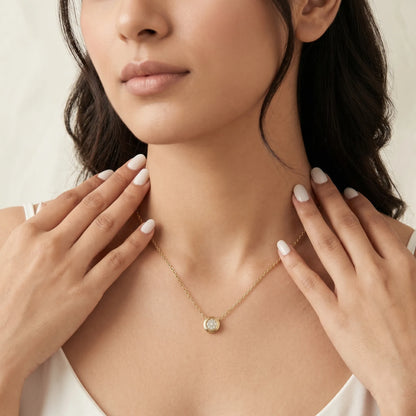 Aura Solitaire Necklace – 18K Gold Plated
