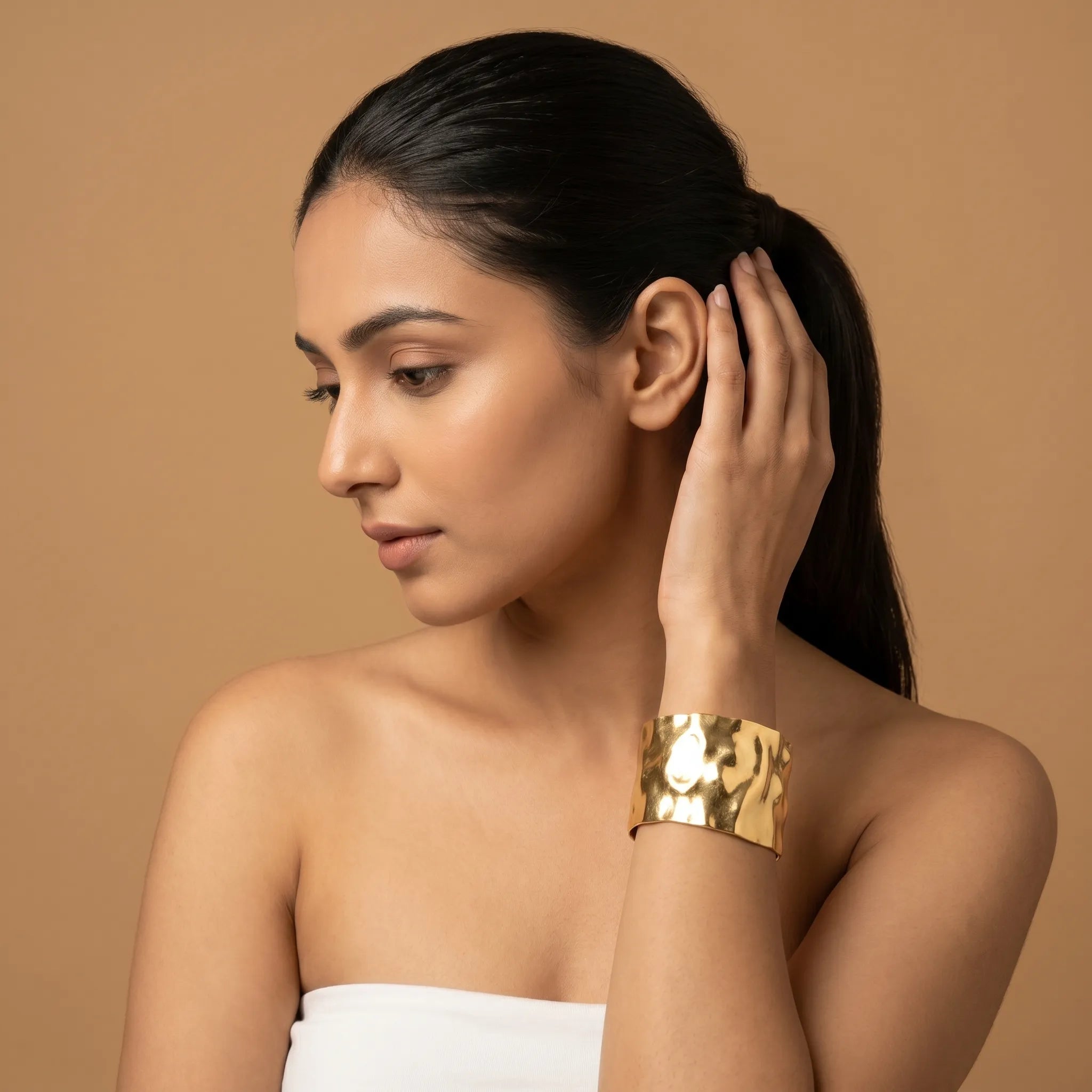 Molten Gold Statement Cuff – 18K Gold Plated