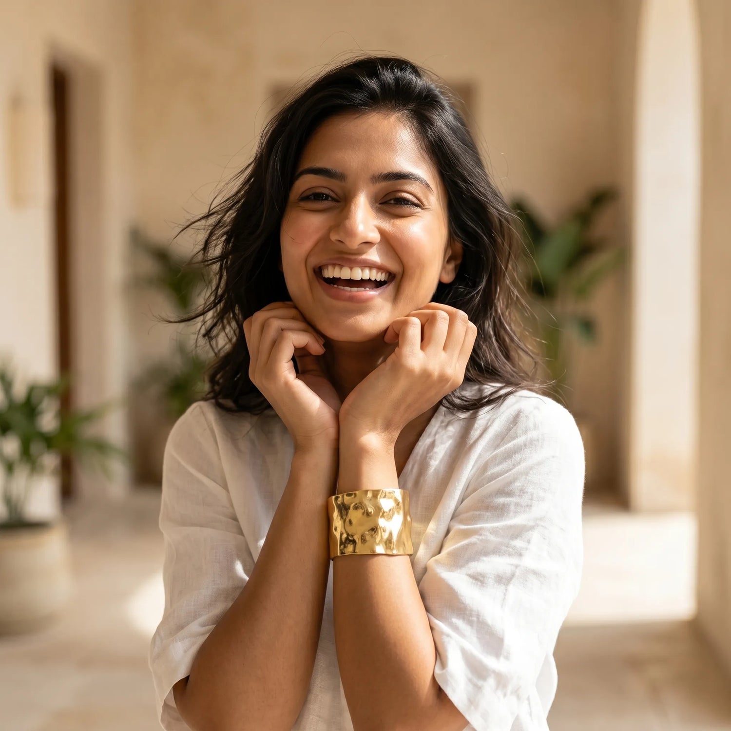 Molten Gold Statement Cuff – 18K Gold Plated