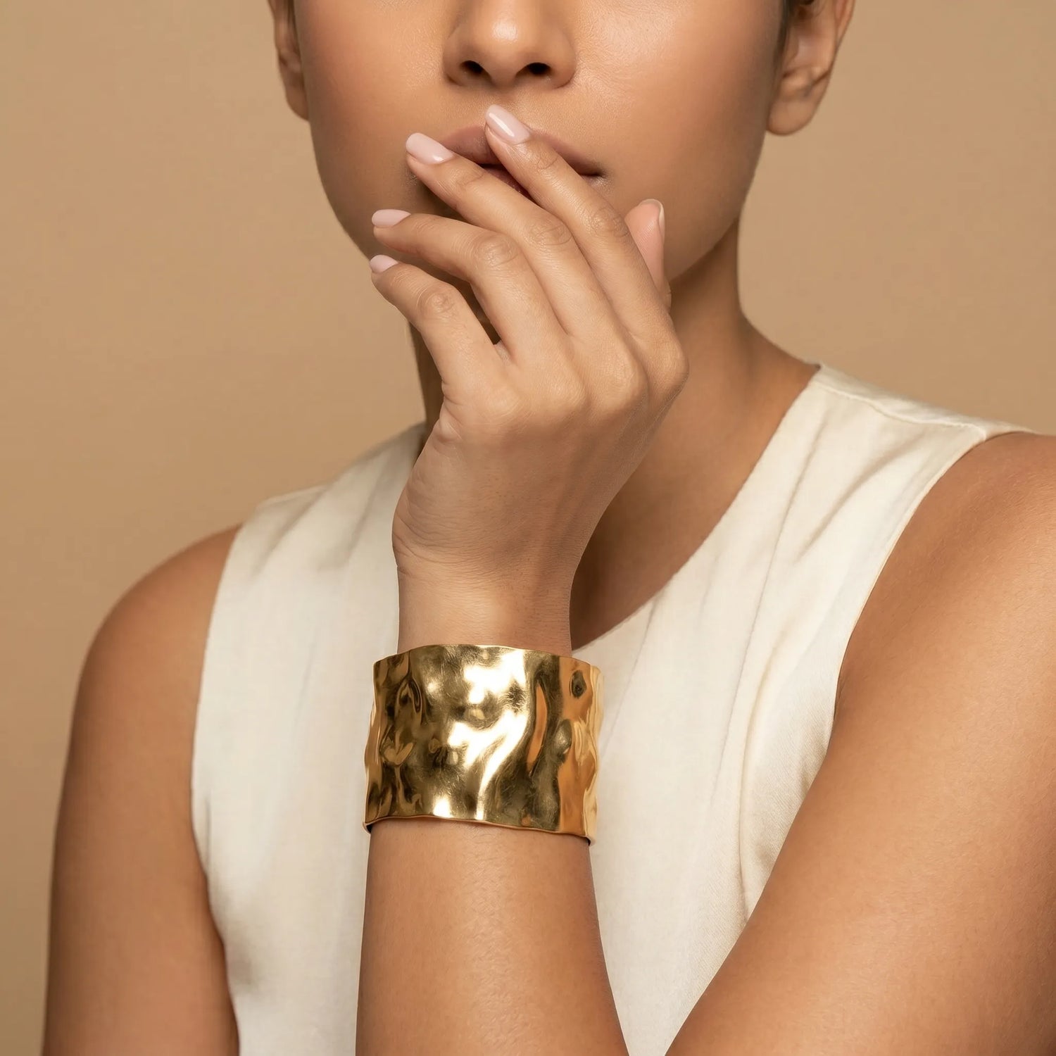 Molten Gold Statement Cuff – 18K Gold Plated