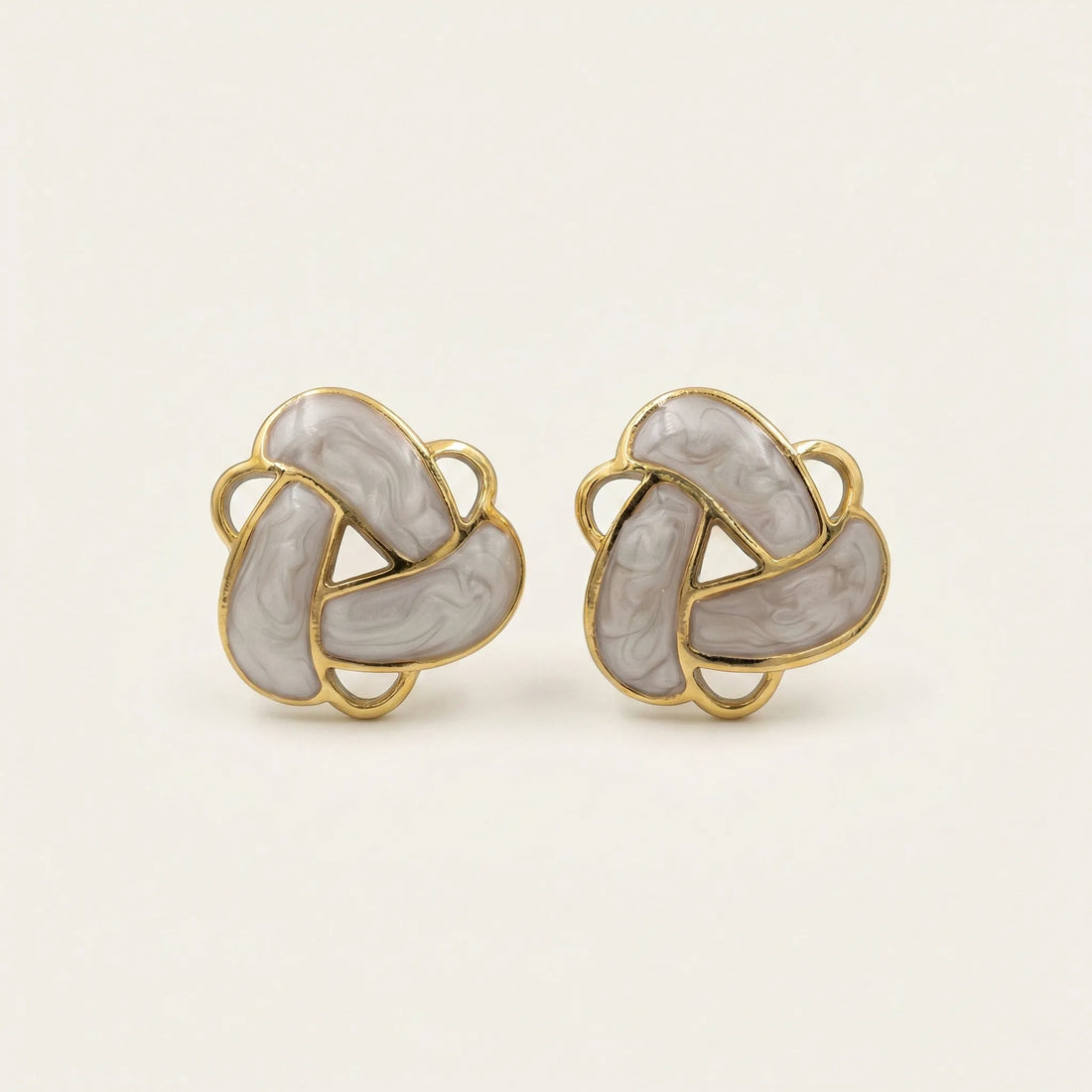 Pearl Knot Studs – 18K Gold Plated