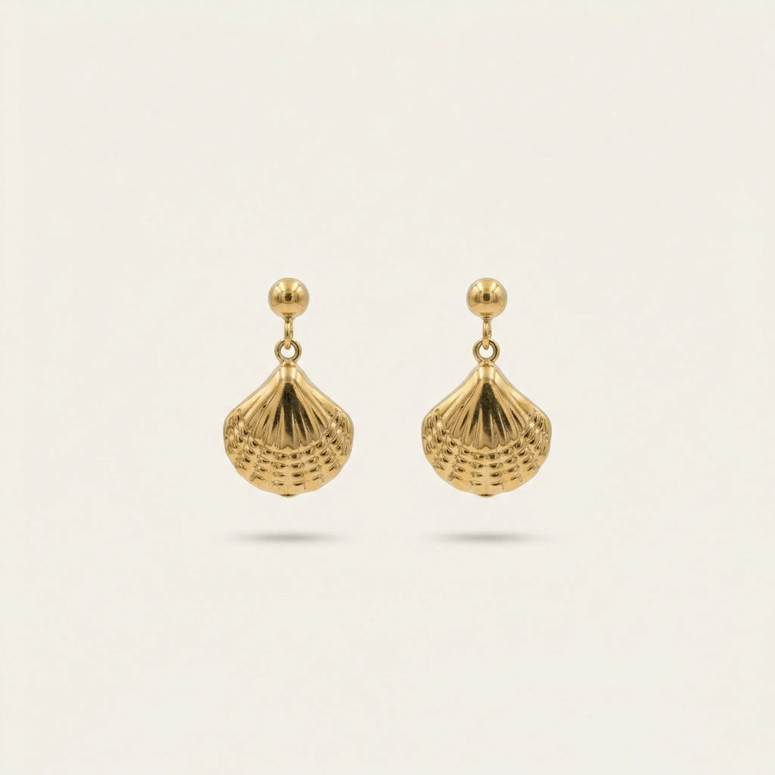 Scallop Shell Drop Earrings – 18K Gold Plated