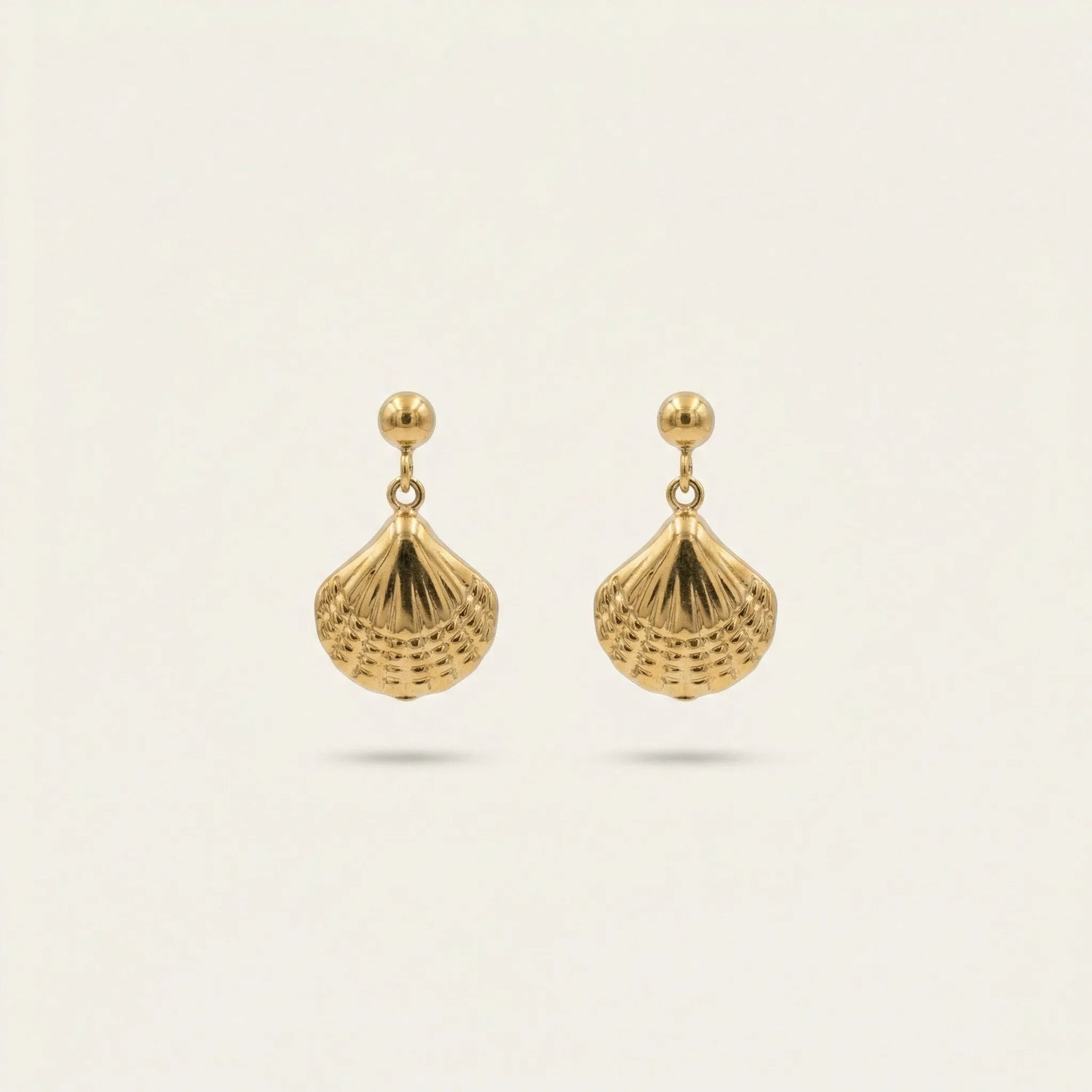 Scallop Shell Drop Earrings – 18K Gold Plated
