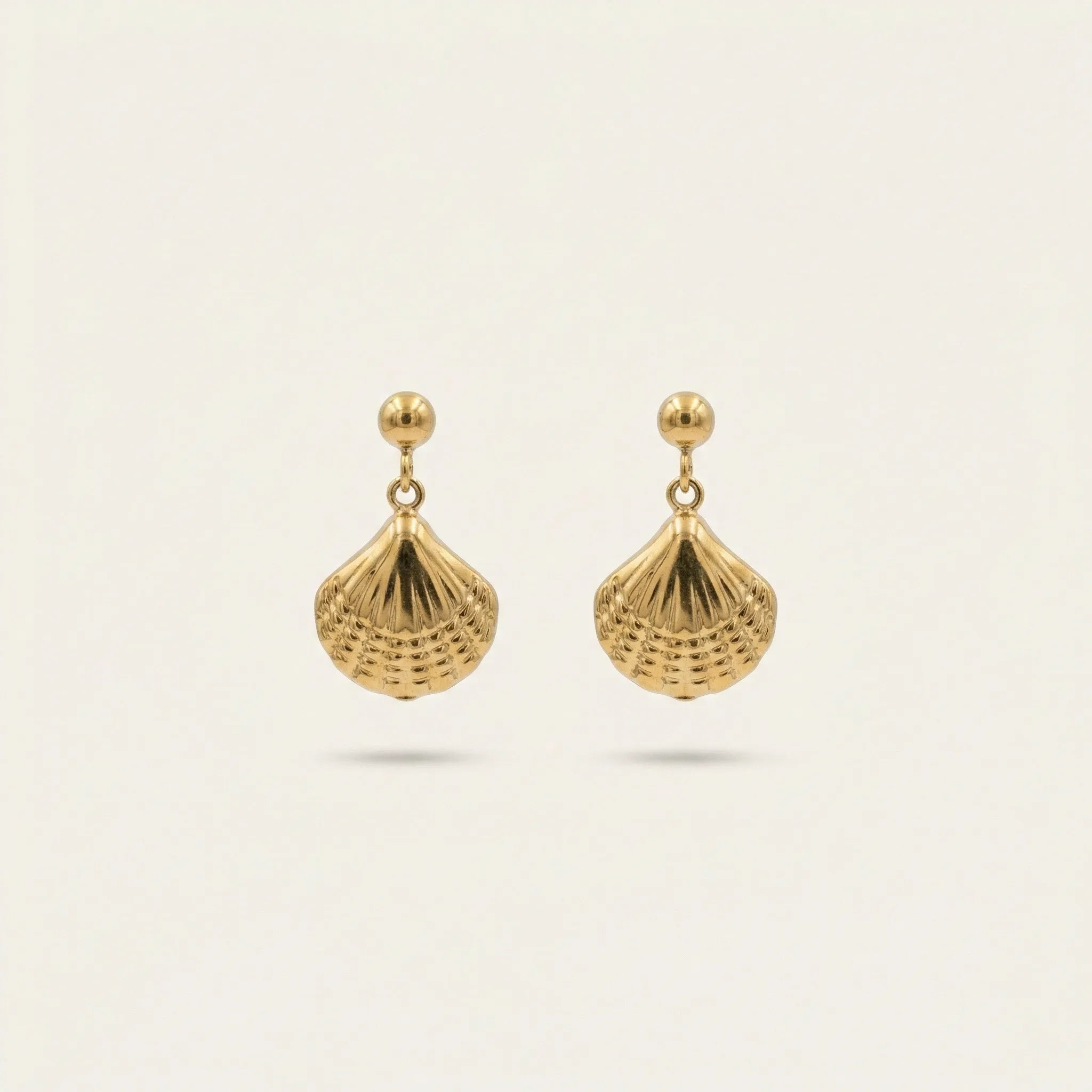 Scallop Shell Drop Earrings – 18K Gold Plated