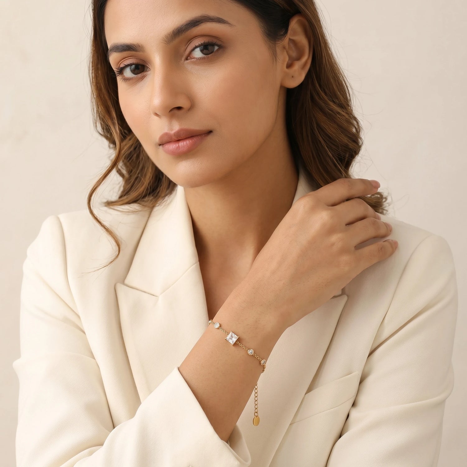 Triple Crystal Chain Bracelet – 18K PVD Gold Plated