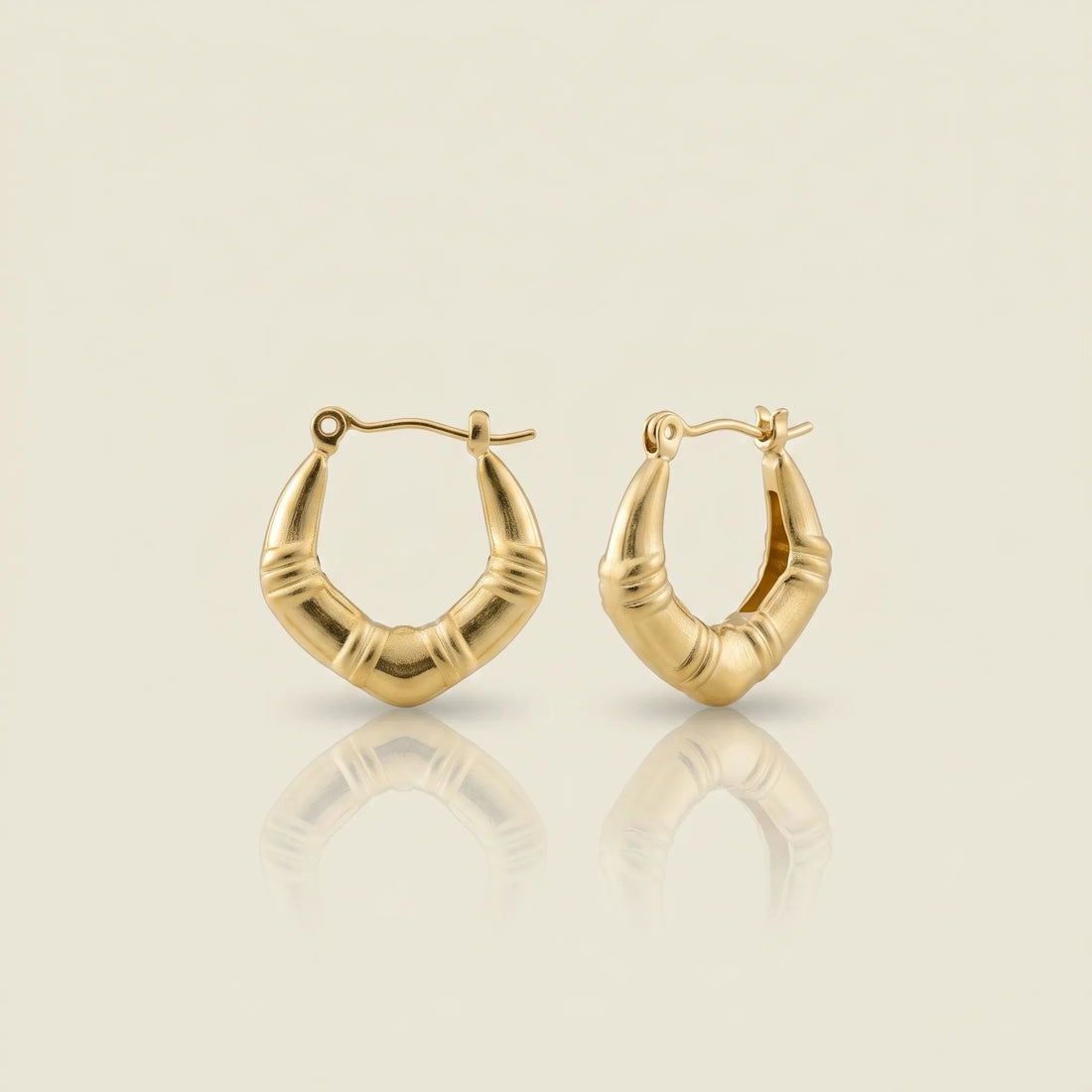 Veda Bamboo Hoops – 18K Gold Plated